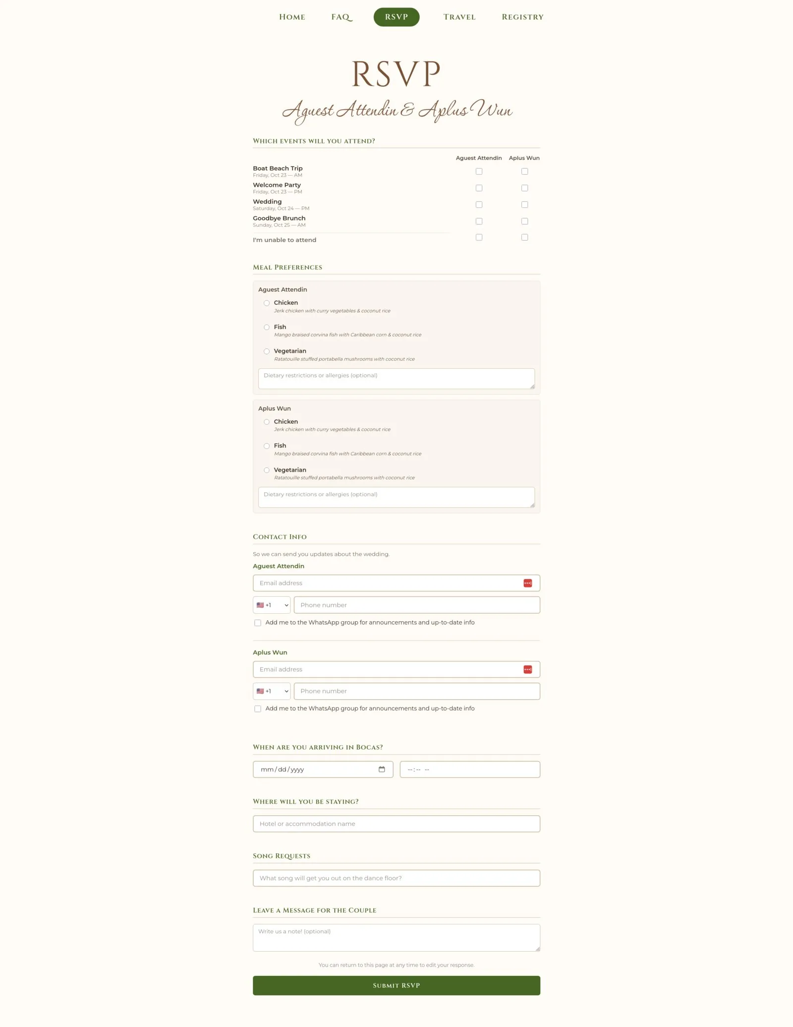 Bri & Andrew's Wedding Website — desktop screenshot